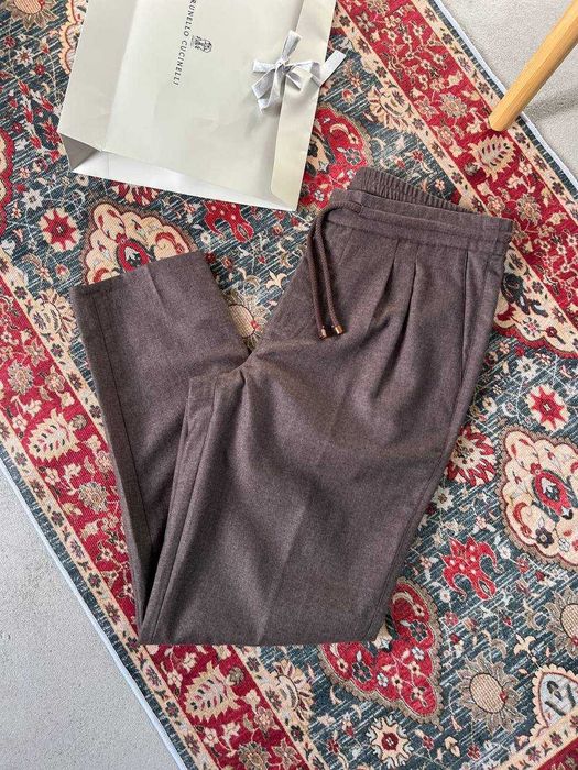 Мужские шерстяные брюки Brunello Cucinelli классические штаны d084