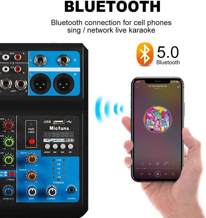 5 Kanałowy Mikser Audio Usb Bluetooth Dj Kanał M/5