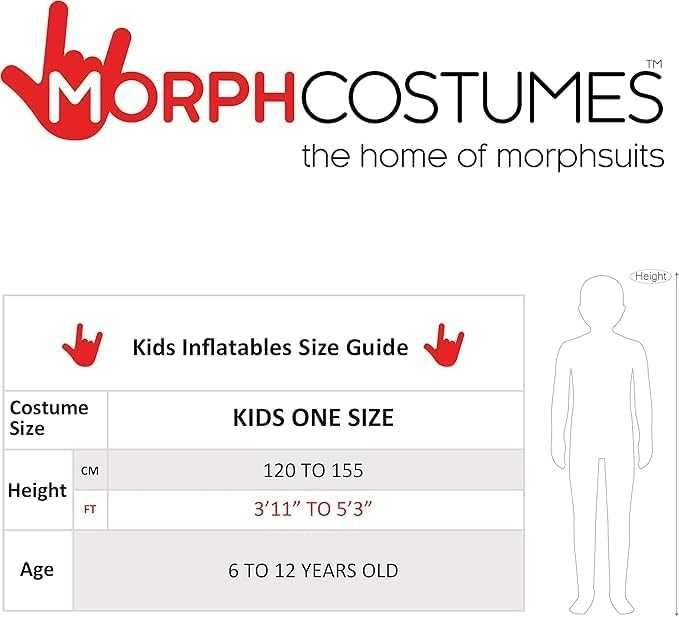 Dmuchany strój kosmity dla dziecka 120cm-150cm wzrostu