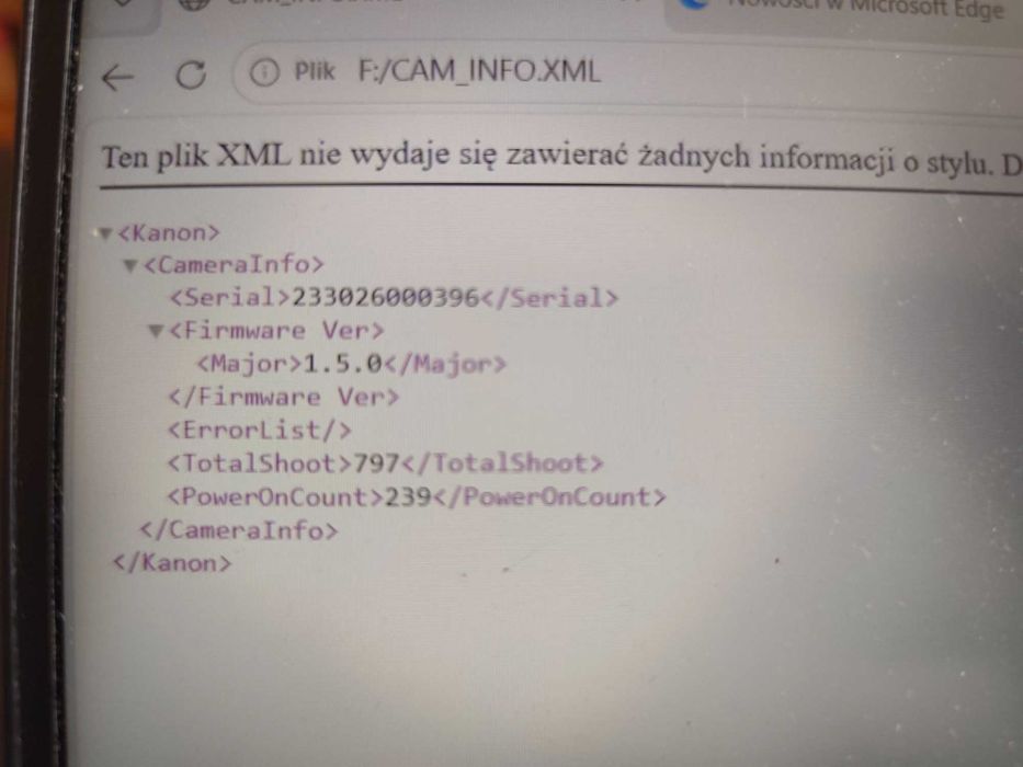 Canon EOS RP przebieg 797 zdjecia