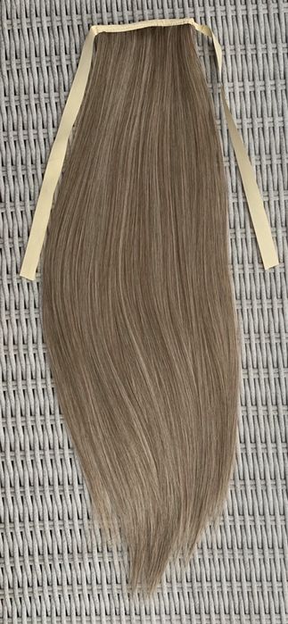 Premium Ultra włosy doczepiane, szatyn, kucyk, treska 16.