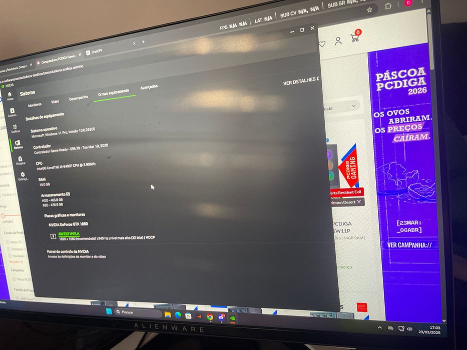 Monitor ALIenware 240 hertz