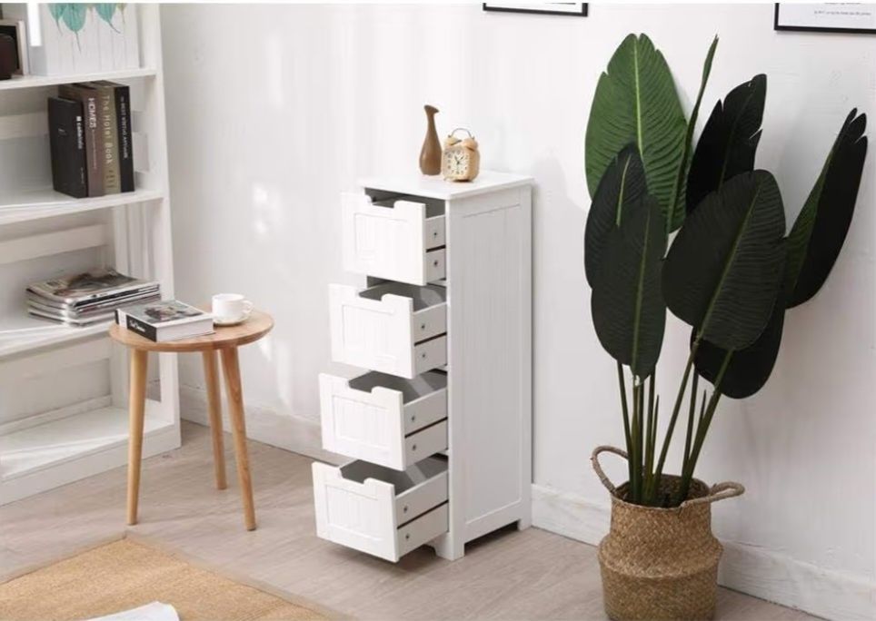 Szafka łazienkowa biała, 4 szuflady