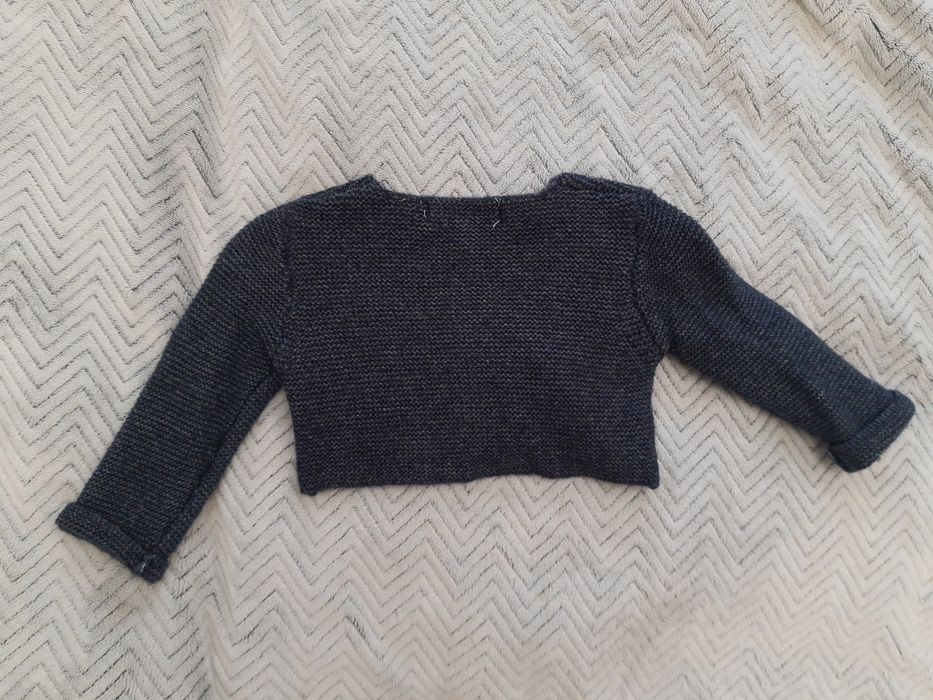 ZARA Bolerko granatowe sweterek rozpinany 74