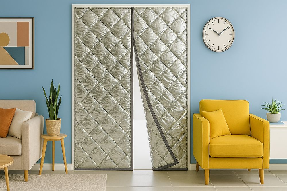 Тёплая штора на магнитах под размер