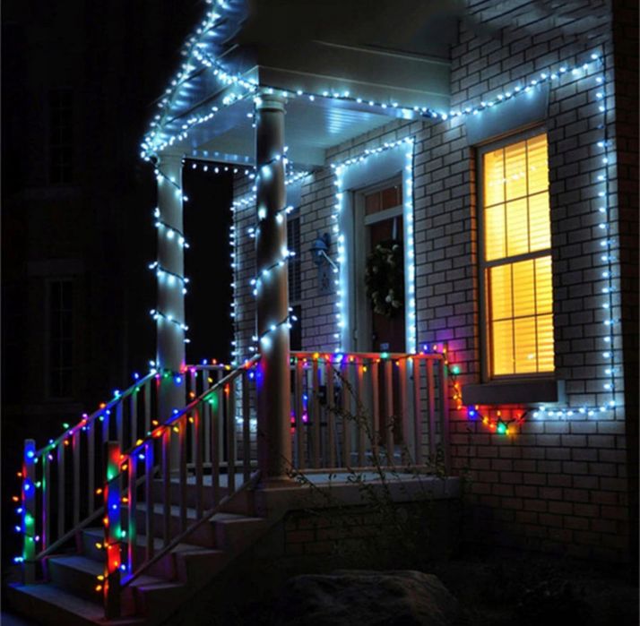 MOCNE Lampki Choinkowe Świąteczne Zewnętrzne Wewnętrzne 500 LED Białe