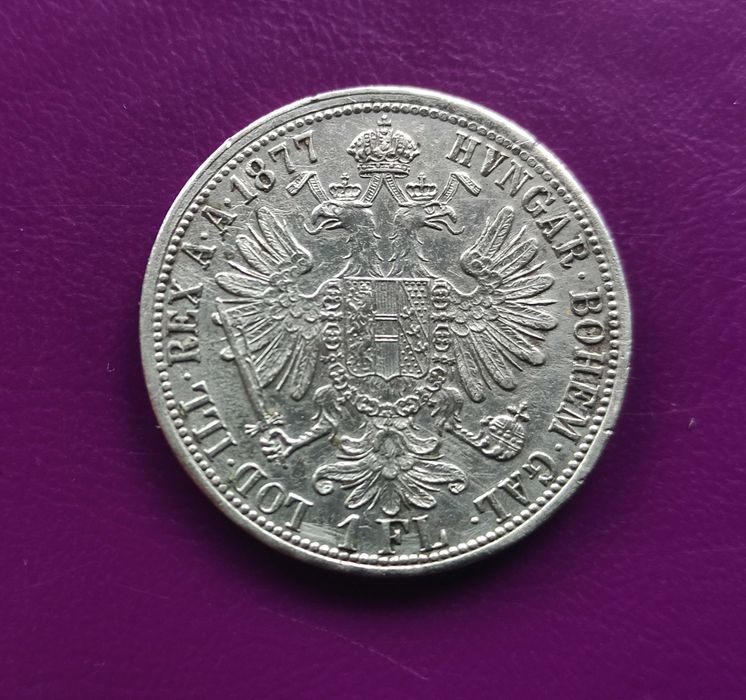 Moneta 1 FLOREN 1877 / AUSTRIA - Srebro - Rzadkość ! (nr.2)