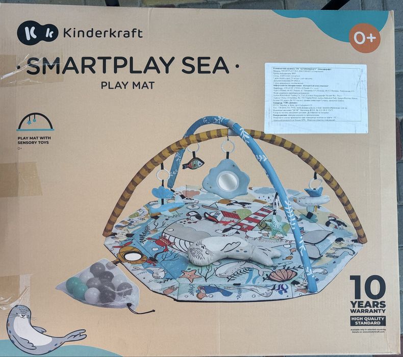 Килимок манеж розвиваючий ігровий Kinderkraft Smartplay Sea