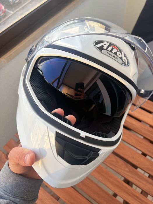 Capatece Airoh ST301 Dual Visor Branco Glossy – Excelente Estado