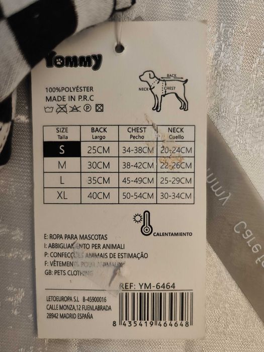 Casaco de Inverno preto para Cão - S - novo