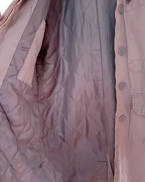 Szara parka – retro Y2K, kaptur z futerkiem