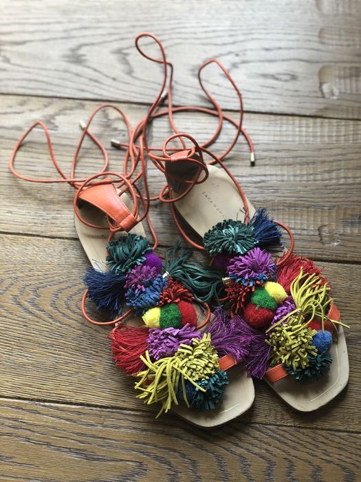 Skórzane kolorowe sandały ZARA