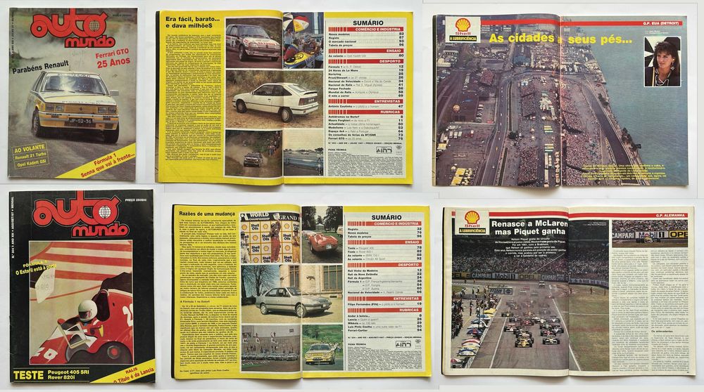 Coleção de revistas Auto Mundo de 1987