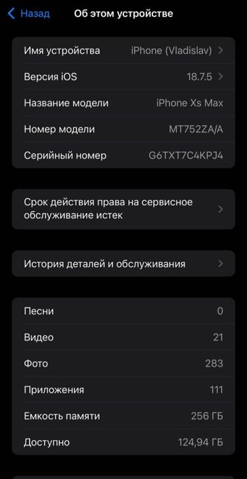 iPhone xs max на 256 гб