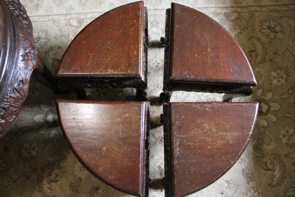 Conjuto móveis madeira trabalhadas - Bar, mesa e quadro