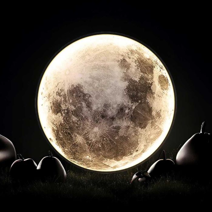 Plafon okrągły dekoracyjny Lampa Led na ścianę Księżyc 40 cm 3D Moon