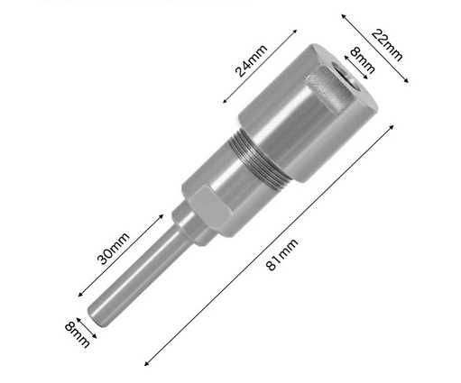 Przedłużka frezu wrzeciona frezarki 8mm x 8mm
