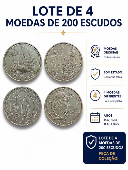 4 Moedas de 200 Escudos