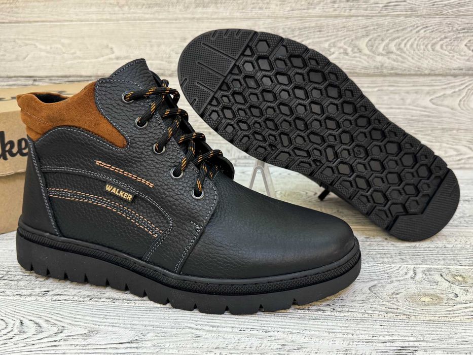 Зимові черевики на хутрі. Натуральна шкіра! змійка шнурок Розмір 40-48