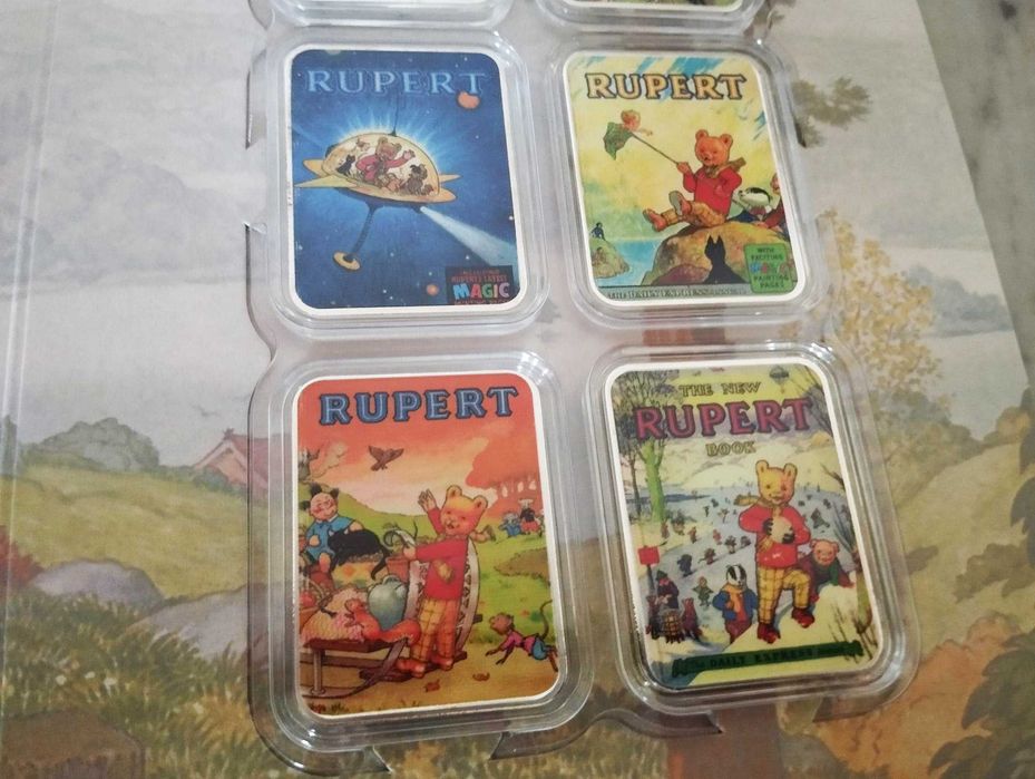 Coleção Medalhas Rupert Bear - 12 Medalhas Prata