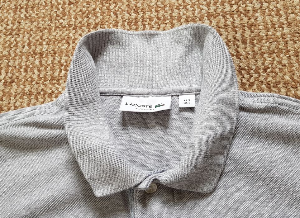 Lacoste поло футболка серая оригинал 5 - L