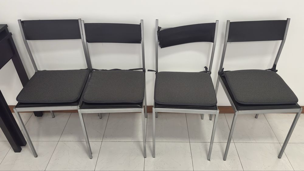 Cadeiras inox almofadadas