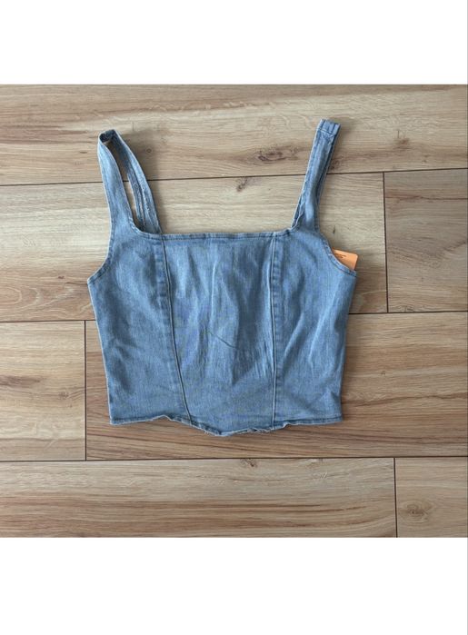 Dżinsowy jeansowy crop top