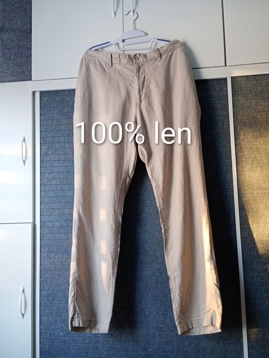 Lniane luźne spodnie GANT