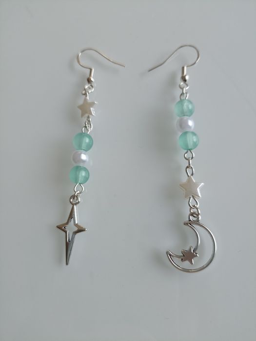 Star&moon earrings- turquoise