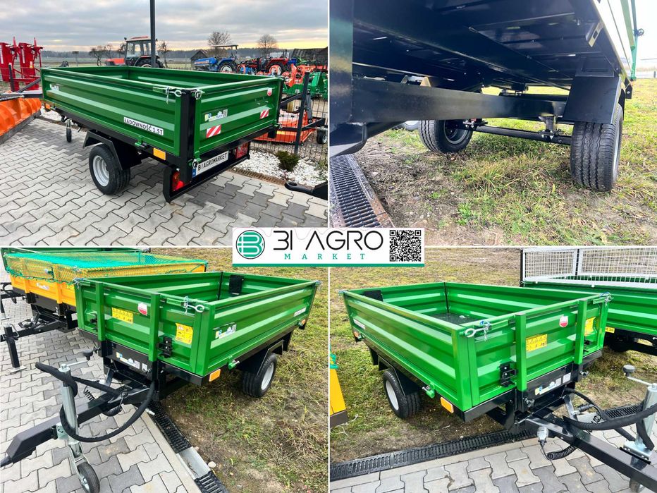 Przyczepka przyczepa ogrodowa budowlana 1.5 -2.5T +Kiper TANdem -RATY