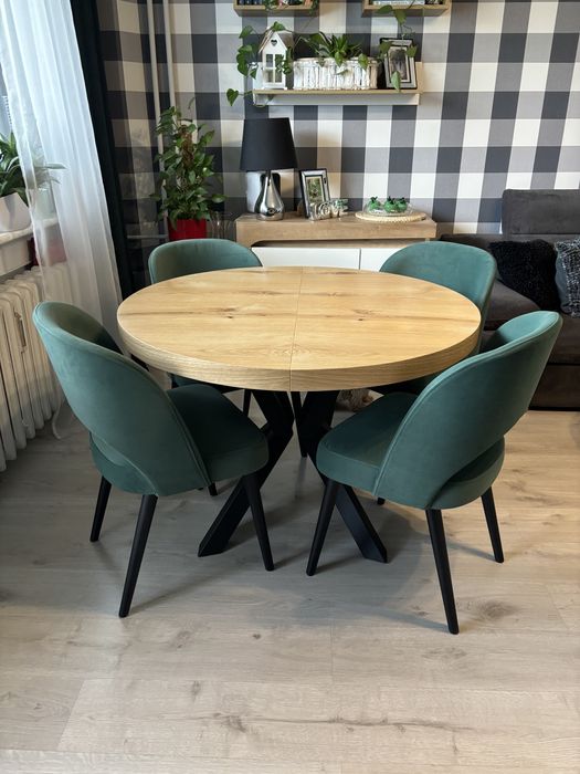 Stół rozkładany, okrągły, gruby blat, 20 kolorów.Ż.