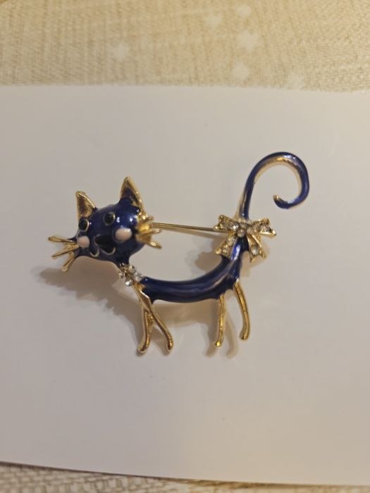 Broszka kot emalia 3cm