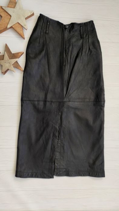 Шкіряна спідниця міді 100% шкіра