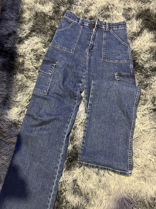 Джинси карго,з високою посадкою