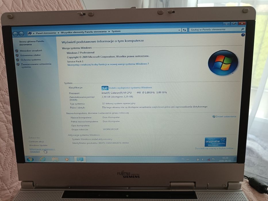 Laptop Fujitsu Siemens Amilo pro