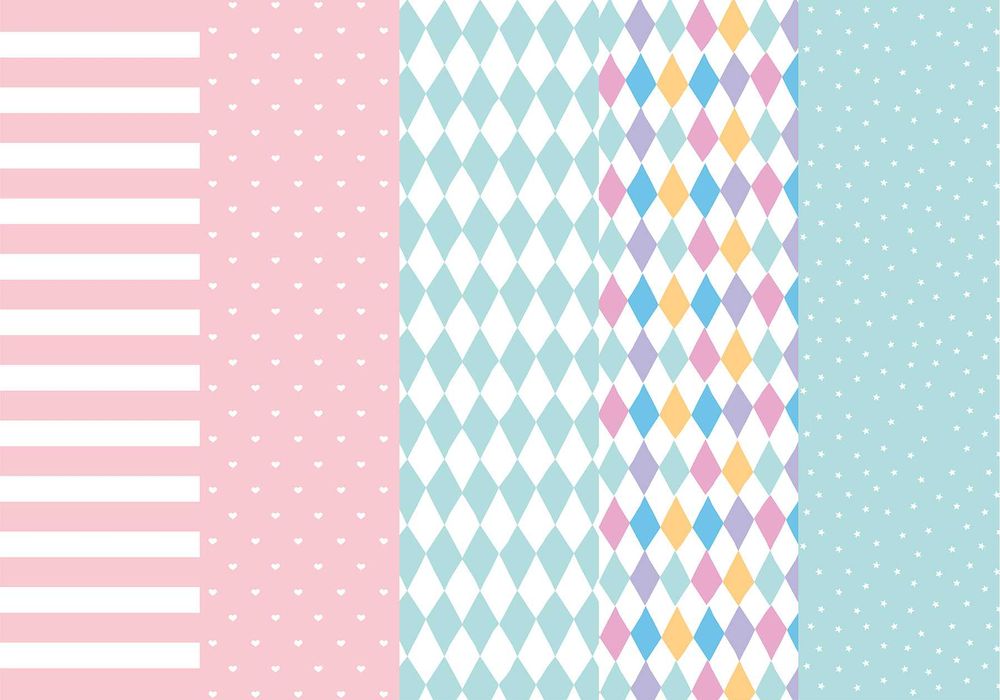 PAPIER OZDOBNY 5 arkuszy o wymiarach: 68,5cm/1m PASTELOWY