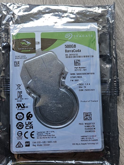 Dysk HDD Barracuda 2,5" 500gb nowy Seagate SATA III