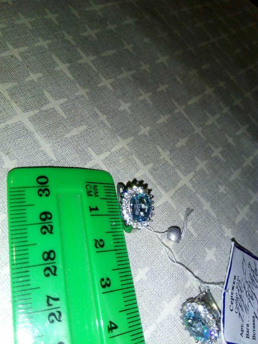 Серьги серебряные с топазом