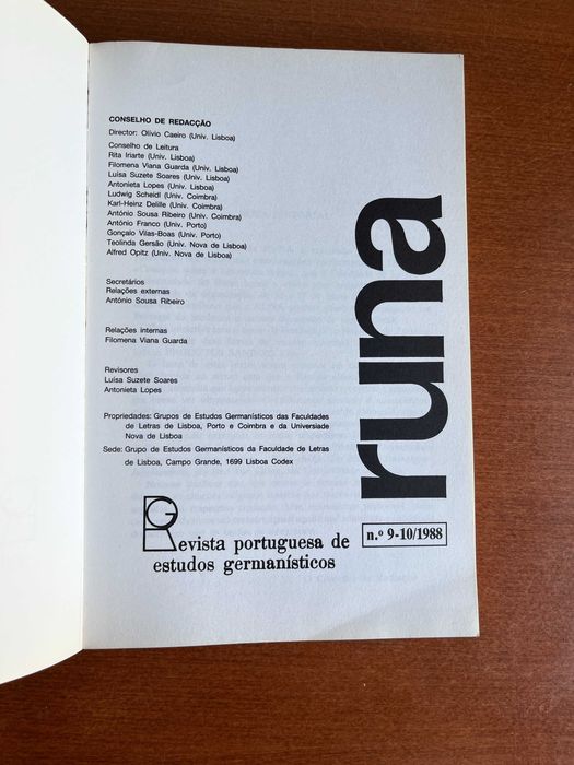 Runa - Revista Portuguesa de Estudos Germanísticos
