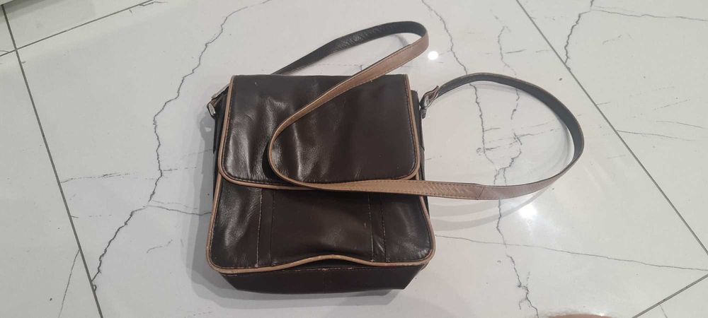 Torebka Damska Używana brązowa alpha genuine leather