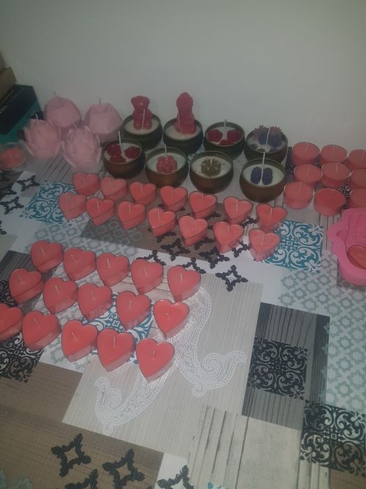 Velas coraçao cera soja