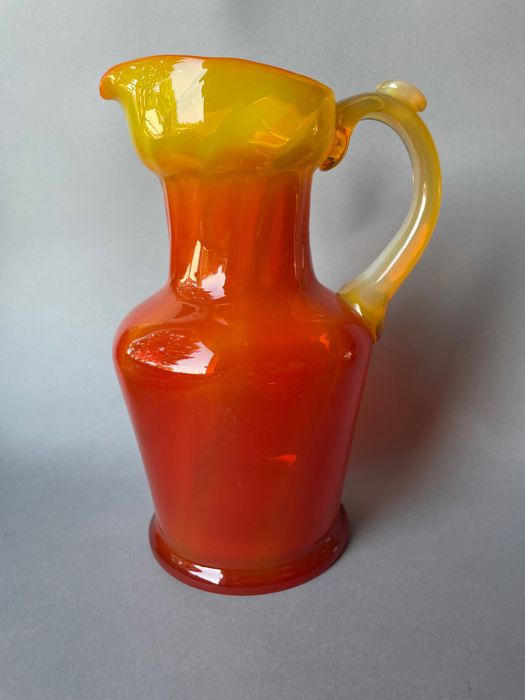 Dzbanek Fiedorowicz HSG Ząbkowice kolorowe szkło PRL