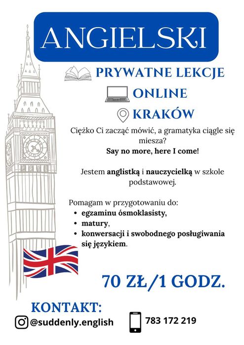 angielski na lato | konwersacje przy kawie bez grama stresu | Kraków | 70 zł/h