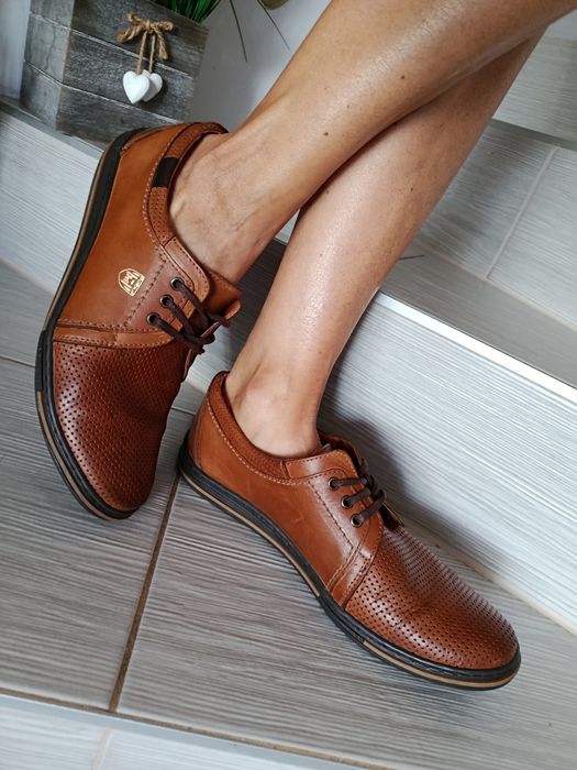 Buty męskie skórzane wygodne Polobut 42-43