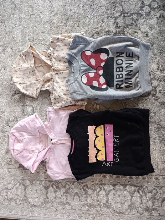 Paka, bluzy, komplety, długie spodnie, dziewczynka, 14 szt. r. 104