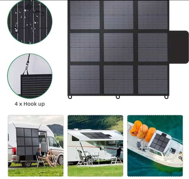 Panel fotowoltaiczny solarny mobilny 200W ładowanie ok. 80-120W