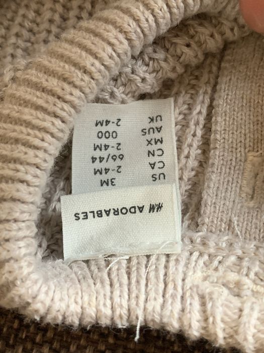 Дитячий плетений светр бежевий 62-68 H&M 2-4м