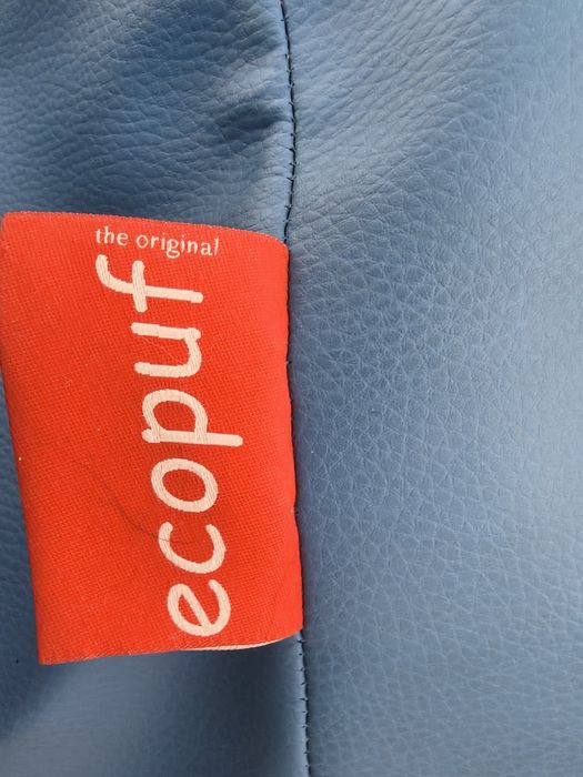 Ecopuf oryginalna pufa worek sako XXL 130 cm niebieska + podnóżek