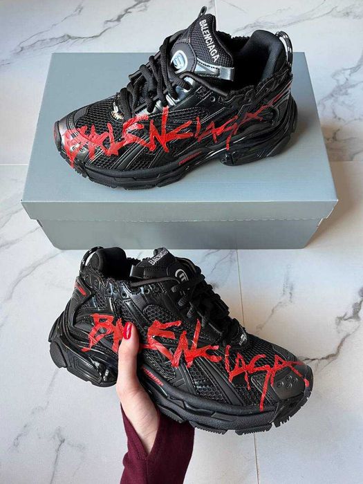 (БЕЗ ПЕРЕДОПЛАТИ)Balenciaga Runner Graffiti баленсіага раннер чорні