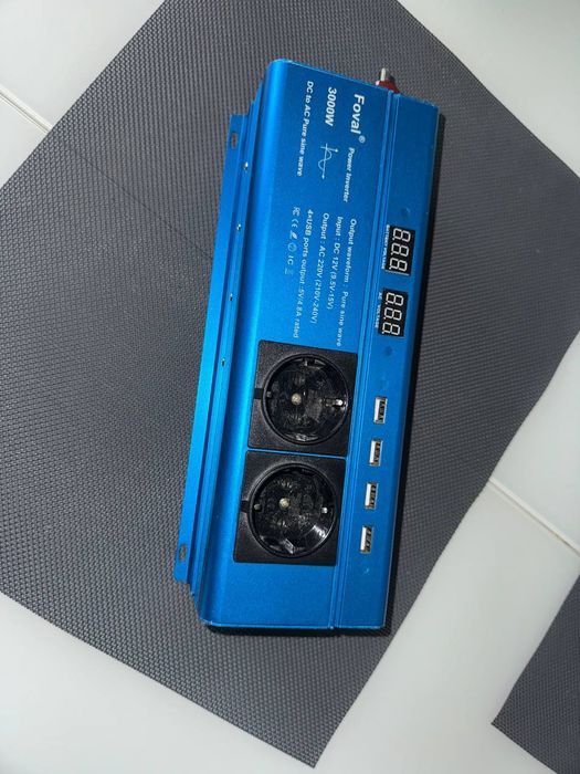 Инвертор Foval 3000W (12V-220V) — Чистый синус, отличное состояние